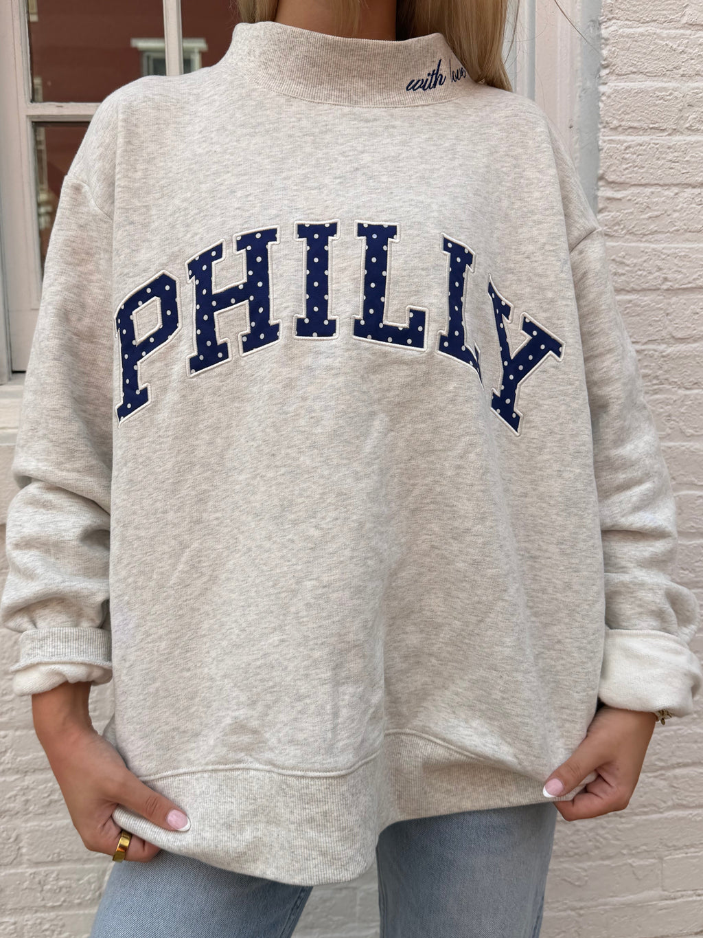 POLKA DOT PHILLY MOCKNECK